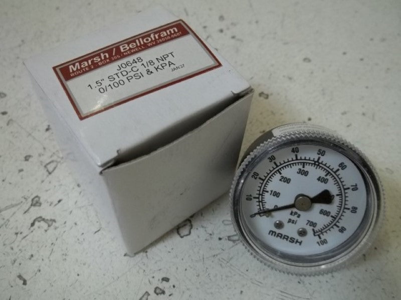 MARSH/BELLOFRAM J0648 GAUGE 0-100 PSI  NSMP
