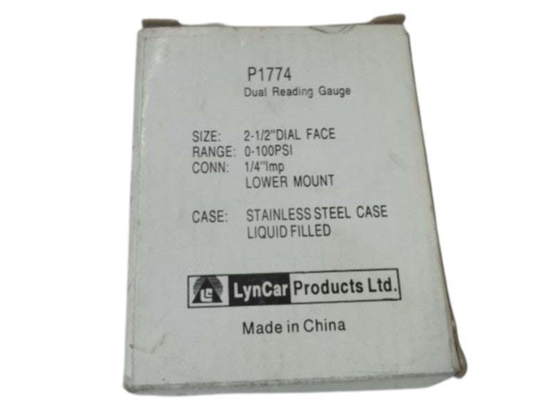 LYNCAR P1774 LIQUID FILLED GAUGE 0-100 PSI  NSMP
