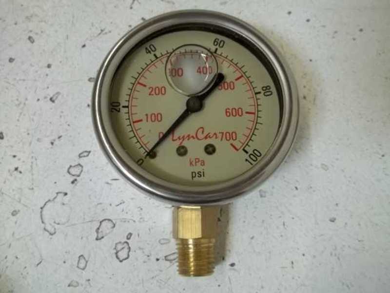 LYNCAR P1774 LIQUID FILLED GAUGE 0-100 PSI  NSMP