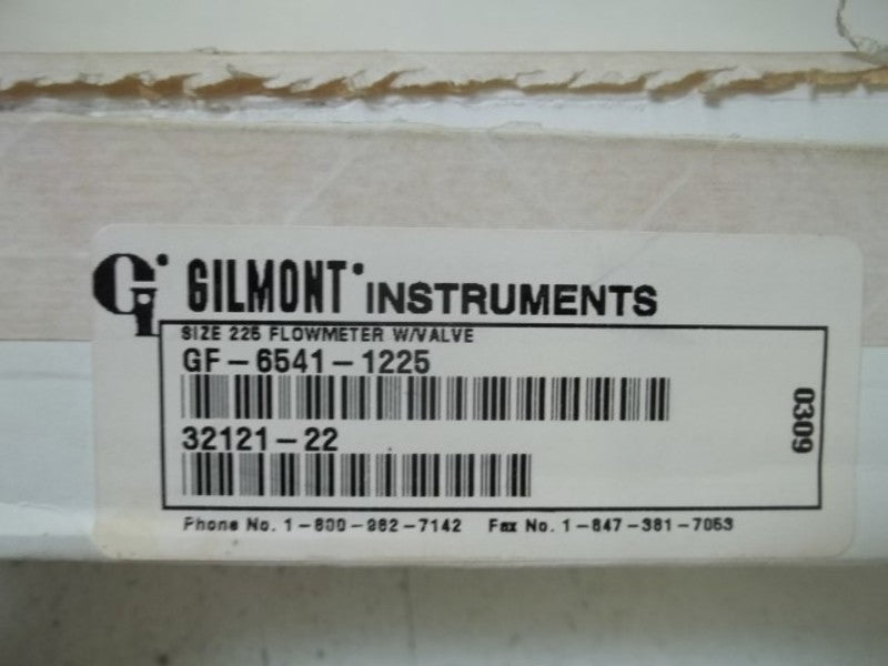 GILMONT GF-6541-1225 SIZE 225 FLOWMETR W/VALVE  NSMP