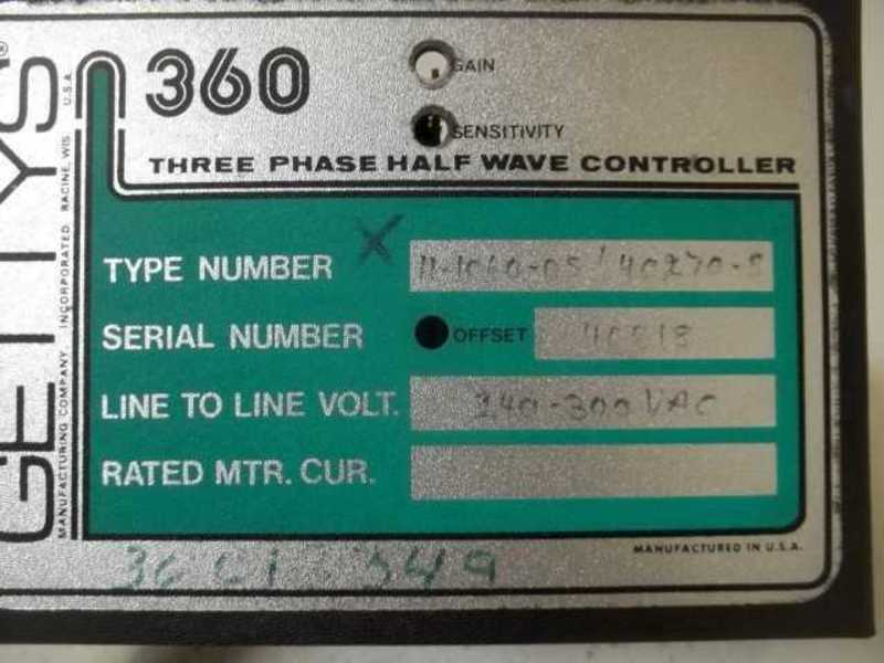 GETTYS 11-1060-05/40270-S THREE PHASE HALF WAVE CONTROLLER  UNMP