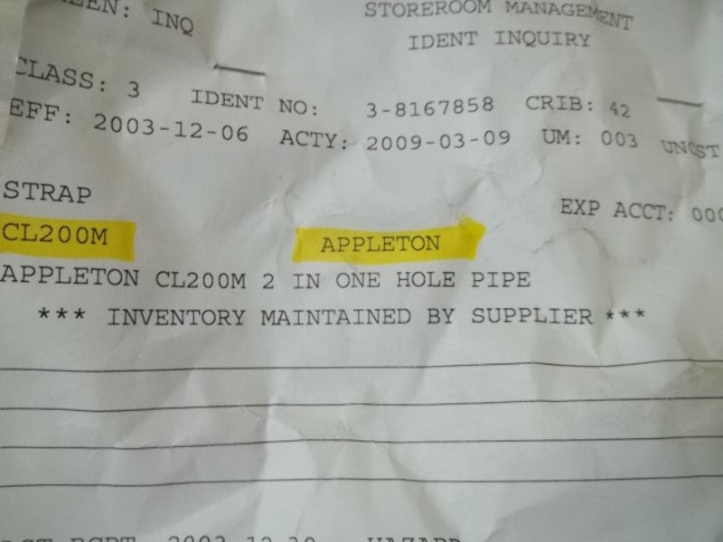 LOT OF 3 APPLETON CL200M CLAMP STRAP NSNP