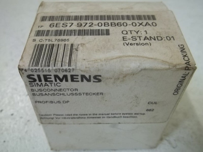 SIEMENS 6ES7 972-0BB60-0XA0 BUSCONNECTOR  NSFS