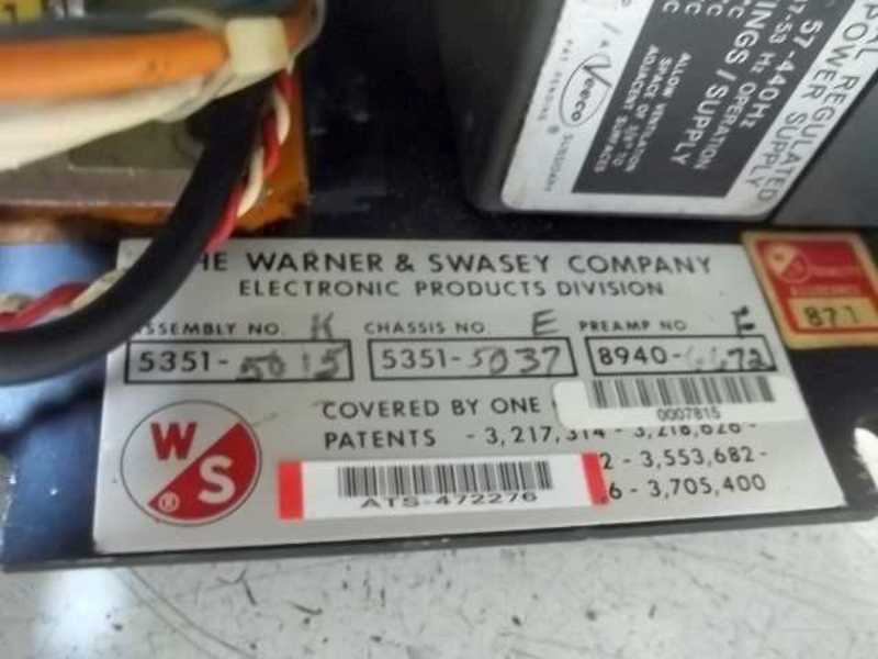 WARNER & SWASEY COMPANY 5351-5015  UNMP