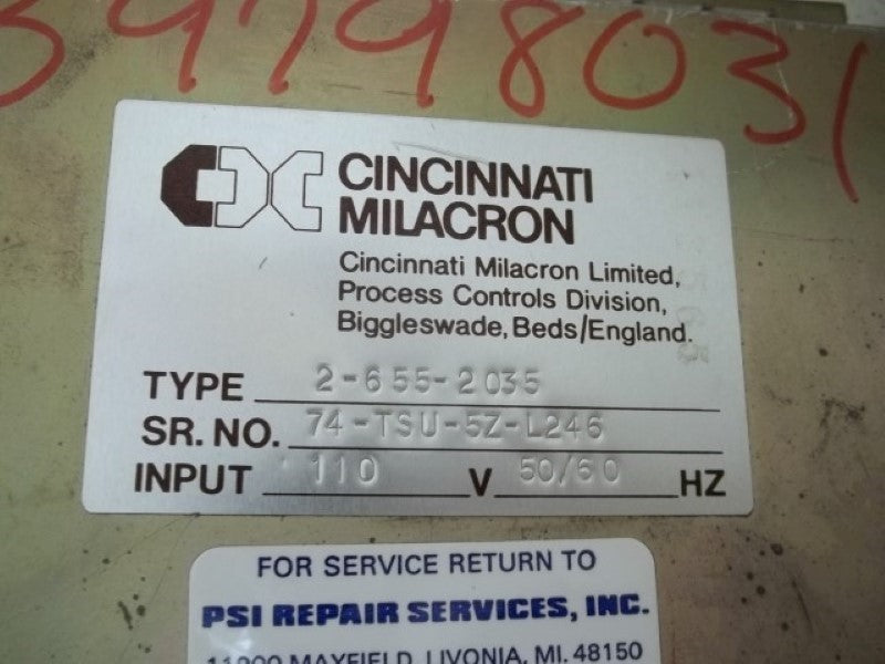 CINCINNATI MILACRON 2-655-2035 PUNCHED TAPE READER  UNMP