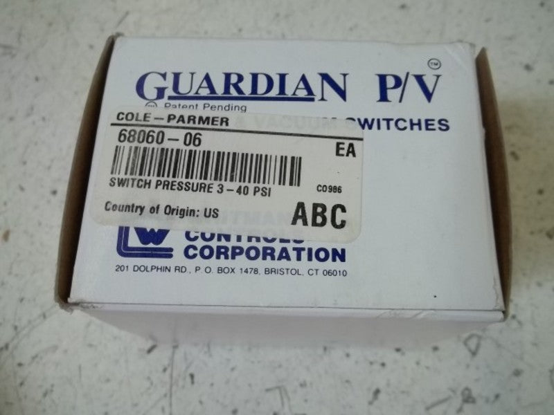 GUARDIAN 68060-06 PRESSURE SWITCH 3-40PSI  NSMP