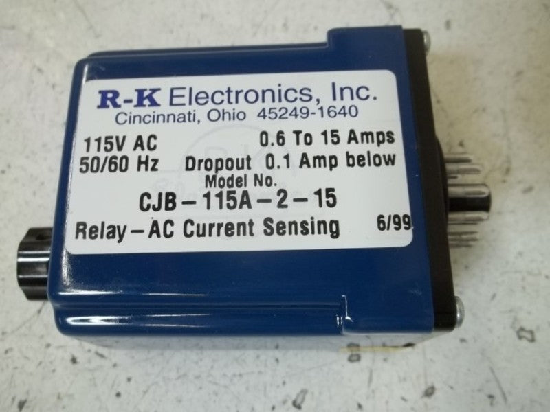 R-K ELECTRONICS CJB-115A-2-15 RELAY-AC CURRENT SENSING  ORIGINAL PACKAGE