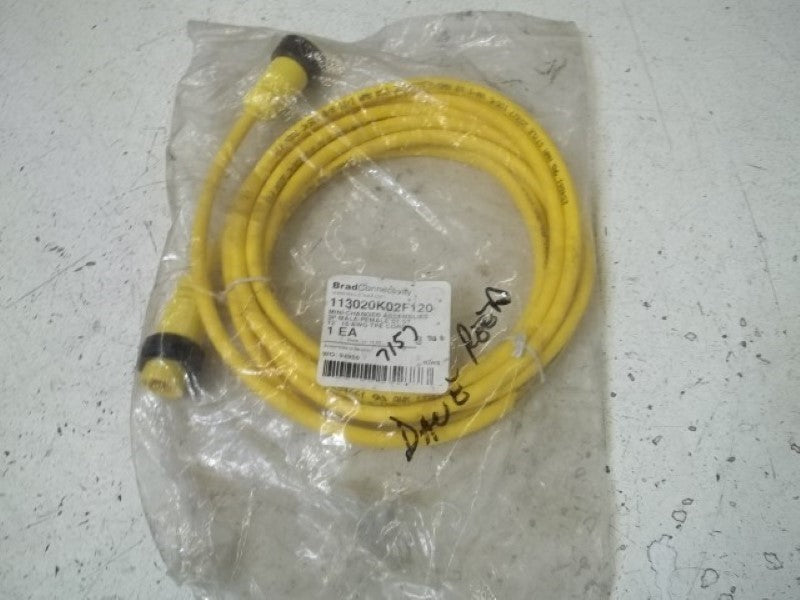 BRAD CONNECTIVITY 113020K02F120 3P MALE/FEMALE CORDSET  NSNP IN A BAG