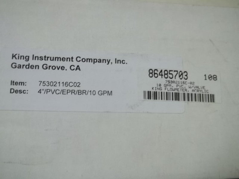 KING INST. 7503116C02 FLOWMETER  NSMP
