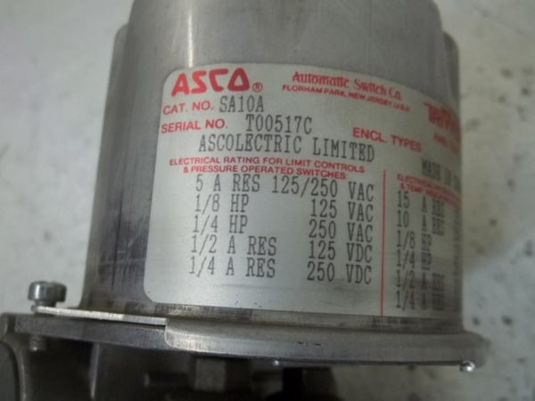 ASCO SA10A PRESSURE SWITCH  UNMP