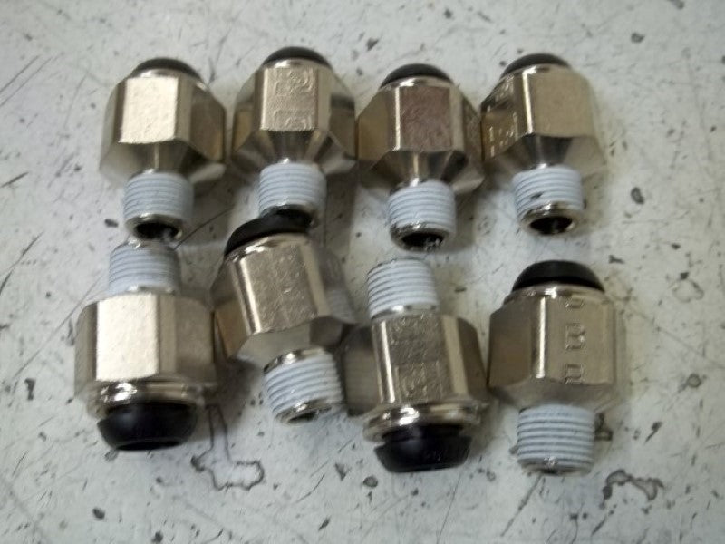 LOT OF 8 PARKER F3PB8-1/8 CONNECTOR NSNP