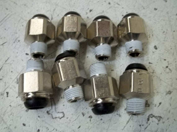 LOT OF 8 PARKER F3PB8-1/8 CONNECTOR NSNP