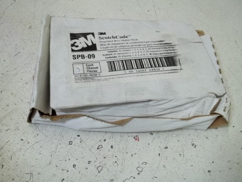 LOT OF 3 3M SPB-09 PREPRINTED WIRE MARKER BOOK NSMP