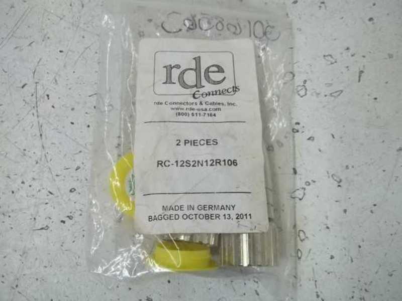 LOT OF 2 RED CONNECTORS & CABLES INC. RC-12S2N12R106 CONNECTOR NSNP IN BAG