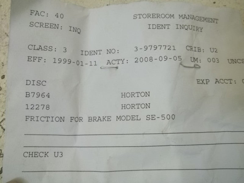 LOT OF 5 HORTON B7964 DISC NSNP