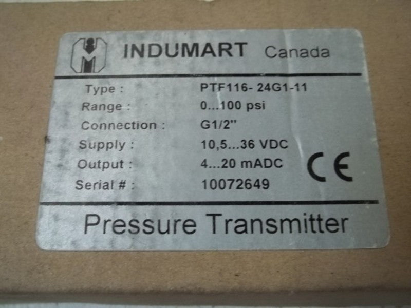 INDUMART PTF116-24G1-11 PRESSURE TRANSMITTER  NSMP