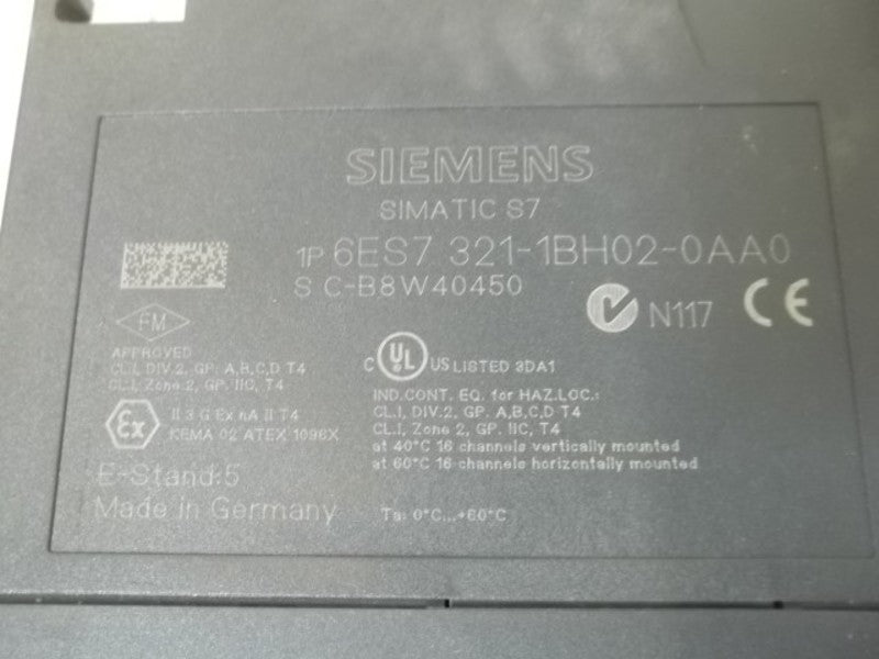 SIEMENS 6ES7 321-1BH02-0AA0 INPUT MOUDLE  UNMP