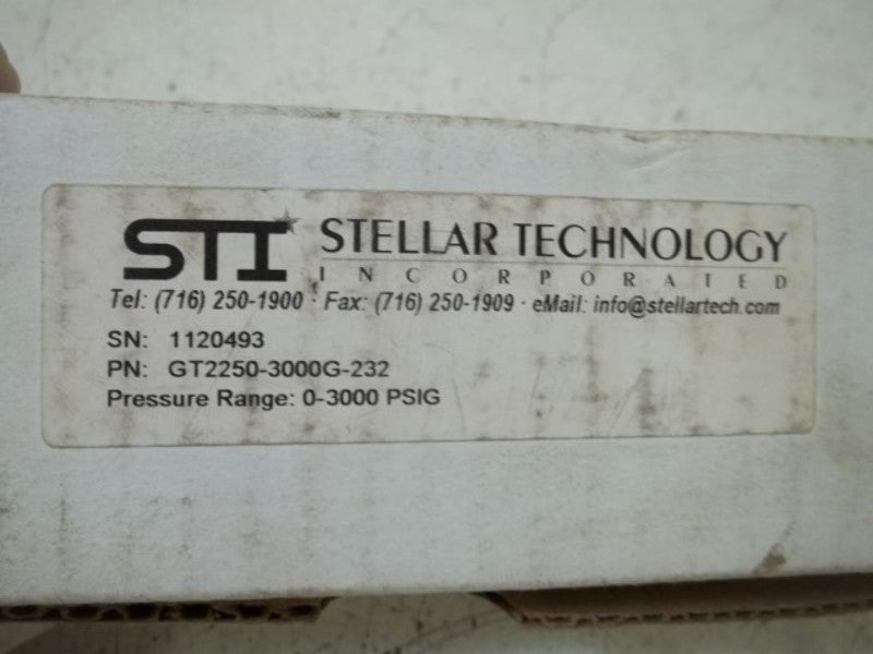 STI GT2250-3000G-232 PRESSURE TRANSDUCER RANGE:0-3000PSIG  NSMP