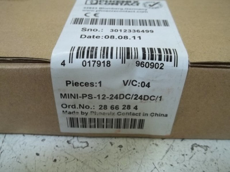 PHOENIX CONTACT MINI-PS-12-24DC/24DC/1 POWER SUPPLY  NSFS