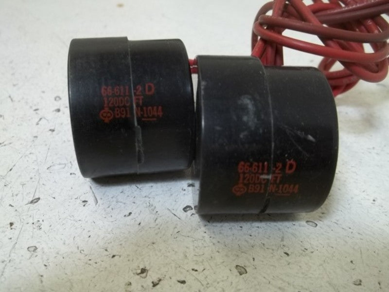 LOT OF 2 ASCO 66-611-2D COIL 120DC UNMP