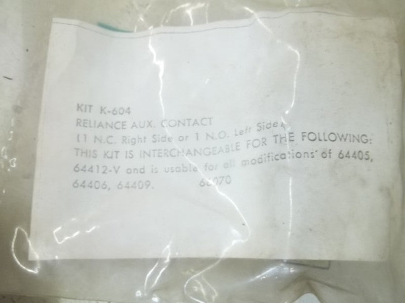 RELIANCE ELECTRIC K-604 AUXILIRY CONTACT  NSMP