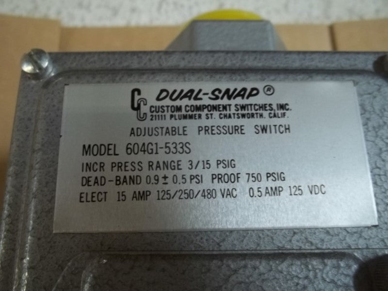 CCS 604G1-533S ADJUSTABLE PRESSURE SWITCH  NSMP