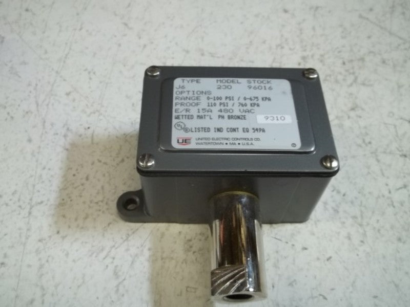 UNITED ELECTRIC J6-23096016 PRESSURE SWITCH 0-100PSI 760 KPA  NSMP