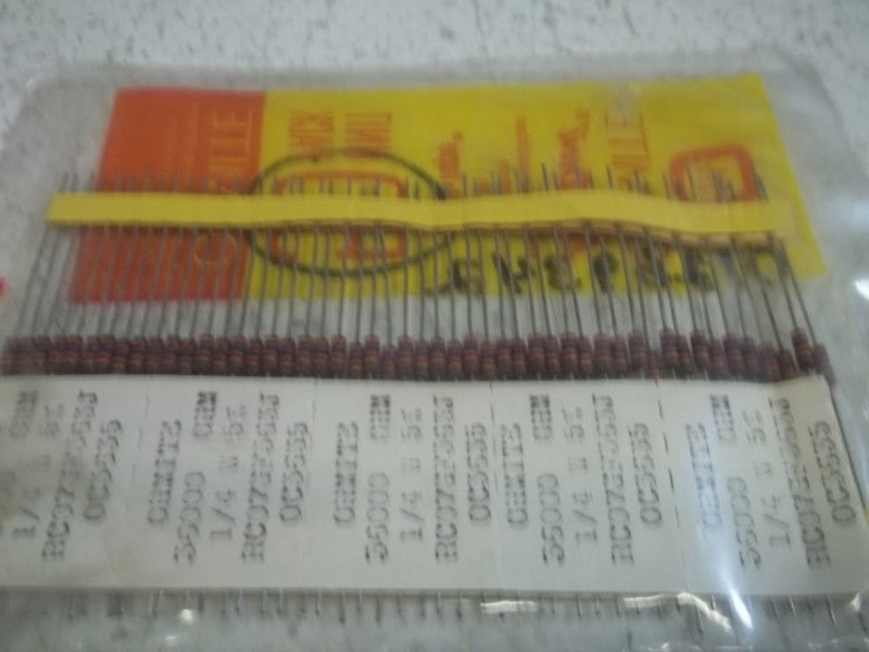 LOT OF 50 OHMITE RC07GF363J RESISTORS ON TALLY TAPE NSMP