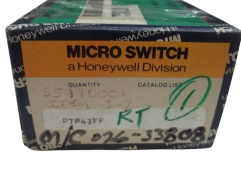 MICRO SWITCH PTP43FF PUSHBUTTON SWITCH KIT  NSMP