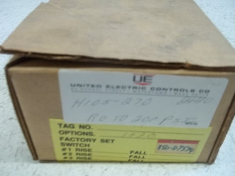 UNITED ELECTRIC H105D-270 PRESSURE SWITCH 0-200 PSI  NSMP