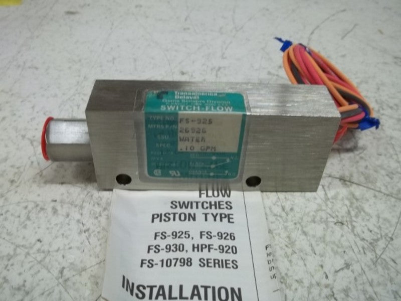 TRANSAMERICA DELAVAL 26926 TYPE FS-295 .10 GPM SWITCH-FLOW  NSMP