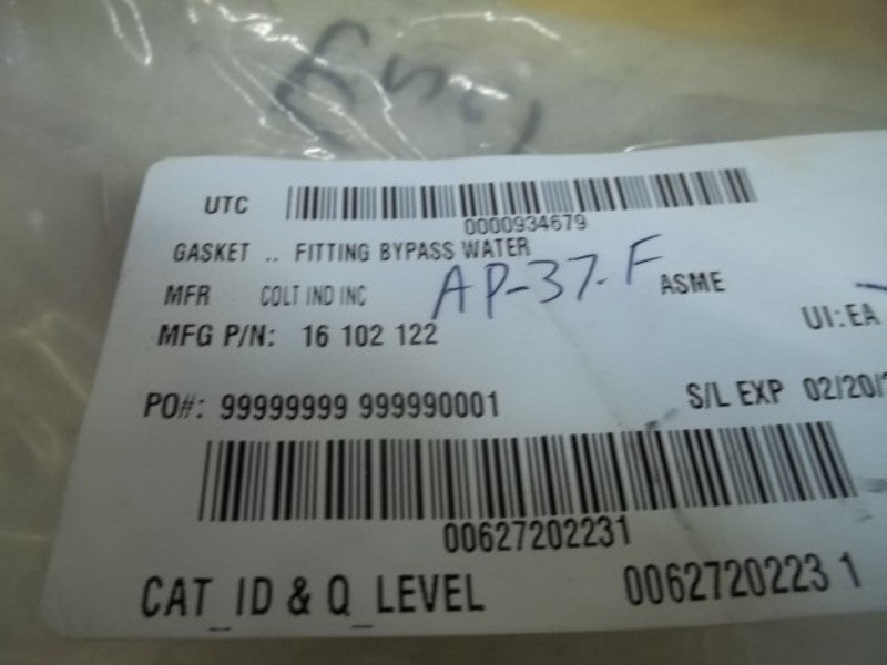COLT 16-102-122 FITTING BYPASS GASKET  NSNP