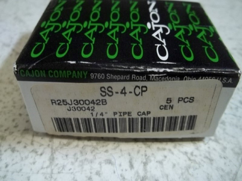 LOT OF 5 CAJON SS-4-CP PIPE CAP 1/4" NSMP
