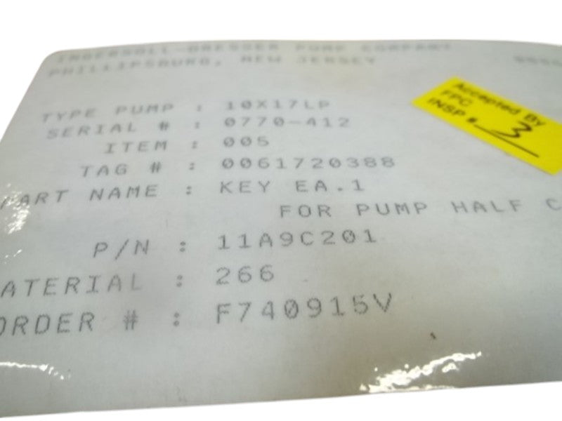 INGERSOLL-DRESSER 11A9C201 HALF COUPLING FOR PUMP  NSNP