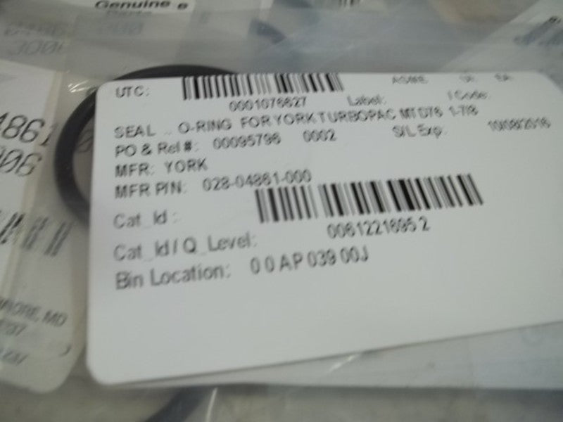 LOT OF 9 YORK 028-04861-000 O-RING SEAL  NSMP