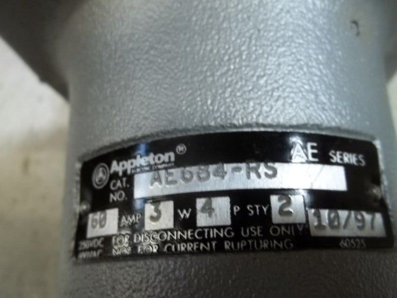 APPLETON AE684-RS RECEPTACLE CONNECTOR 60AMP  UNMP