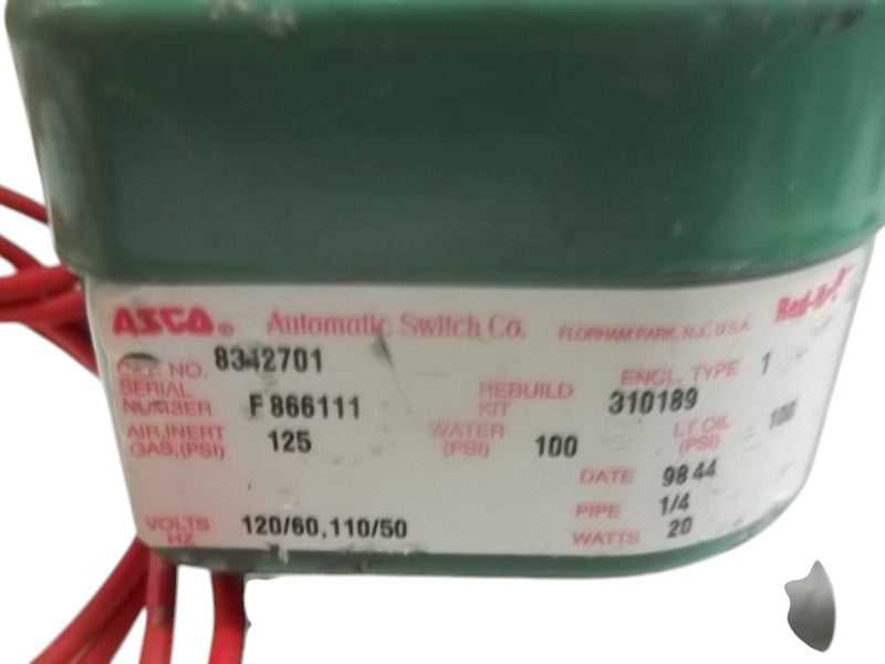 ASCO 8342701 VALVE 120/60 110/50  UNMP