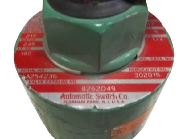 ASCO 8262D49 VALVE 120/60 110/50  UNMP