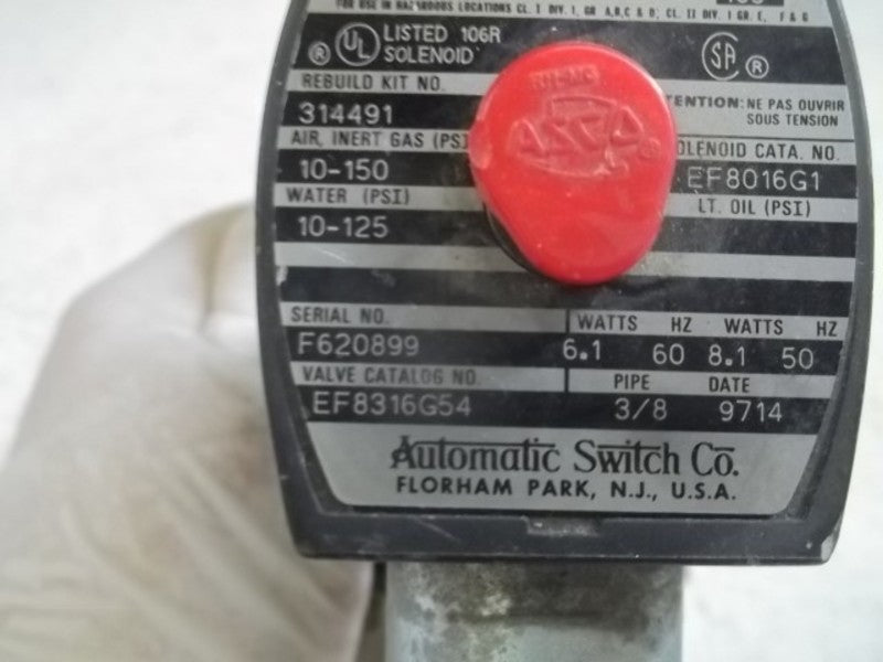 ASCO EF8316G54 VALVE 120/60 110/50  UNMP