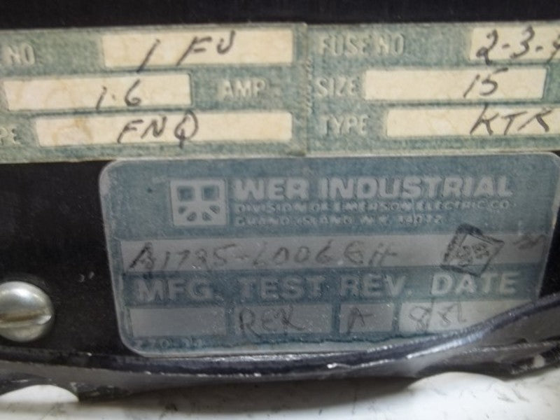 WER INDUSTRIES A1725-60DE-GH POWER SUPPLY  UNMP