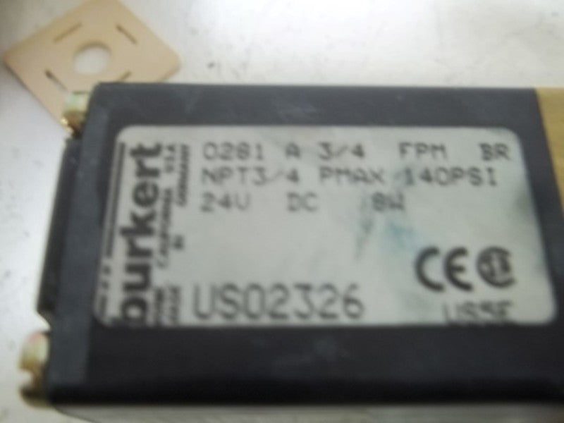 BURKERT USO2326 SHUT OFF VALVE 24V  UNMP