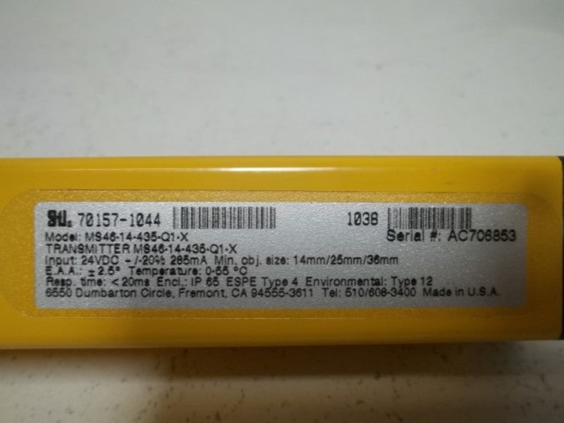 STI 70157-1044 LIGHT CURTAIN TRANSMITTER 24 VDC  UNMP