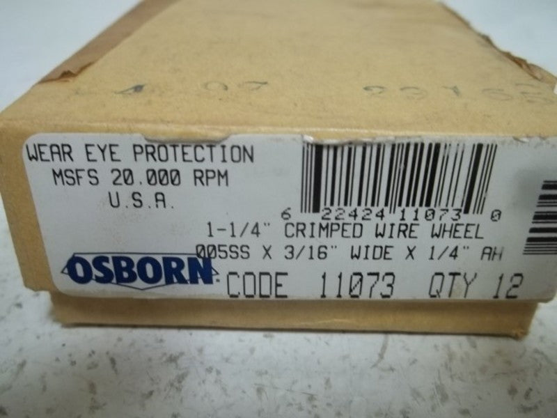 LOT OF 12 OSBORN 11073 CRIMPED WIRE WHEEL 1-1/4" NSMP