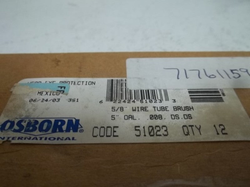LOT OF 12 OSBORN 51023 WIRE TUBE BRUSH 5/8" NSMP