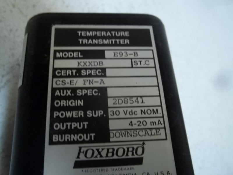 FOXBORO E93-B 0-150'F TEMPERATURE TRANSMITTER  UNMP