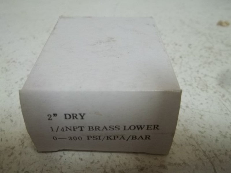 BAR 0-300 PSI GAUGE 1/4 NPT BRASS LOWER 2" DRY  NSMP