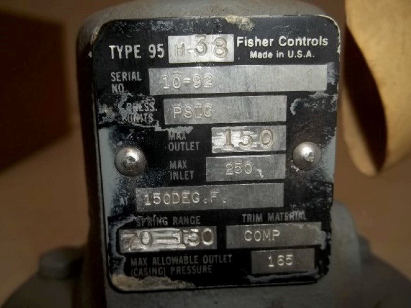FISHER 95 H-38 PRESSURE VALVE  UNMP