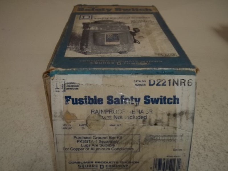 SQUARE D D221NR6 FUSIBLE SAFETY SWITCH  UNMP