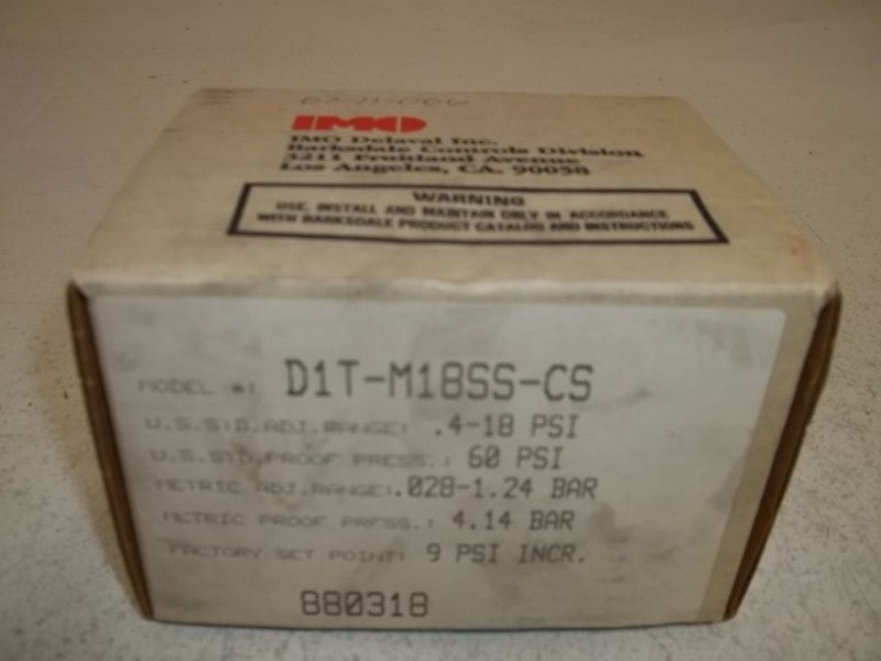 BARKSDALE D1T-M18SS-CS DIAPHRAGM SWITCH  NSMP