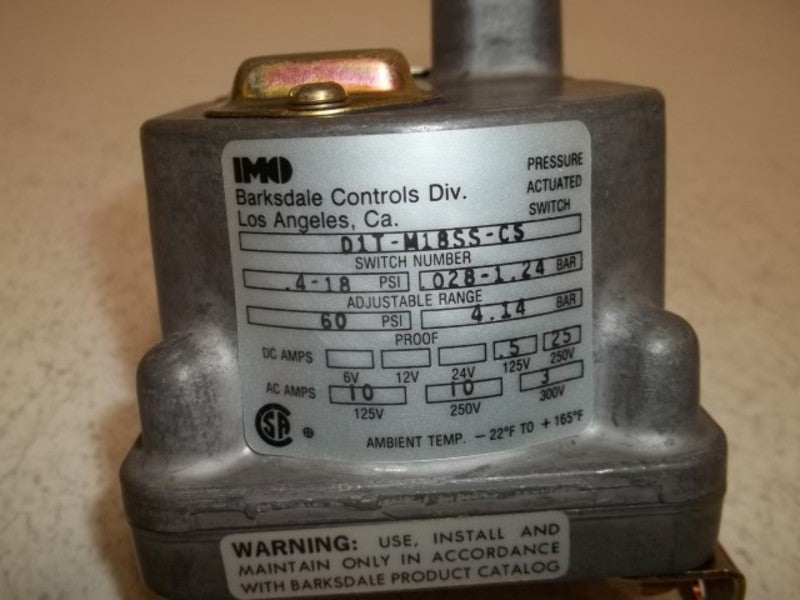 BARKSDALE D1T-M18SS-CS DIAPHRAGM SWITCH  NSMP